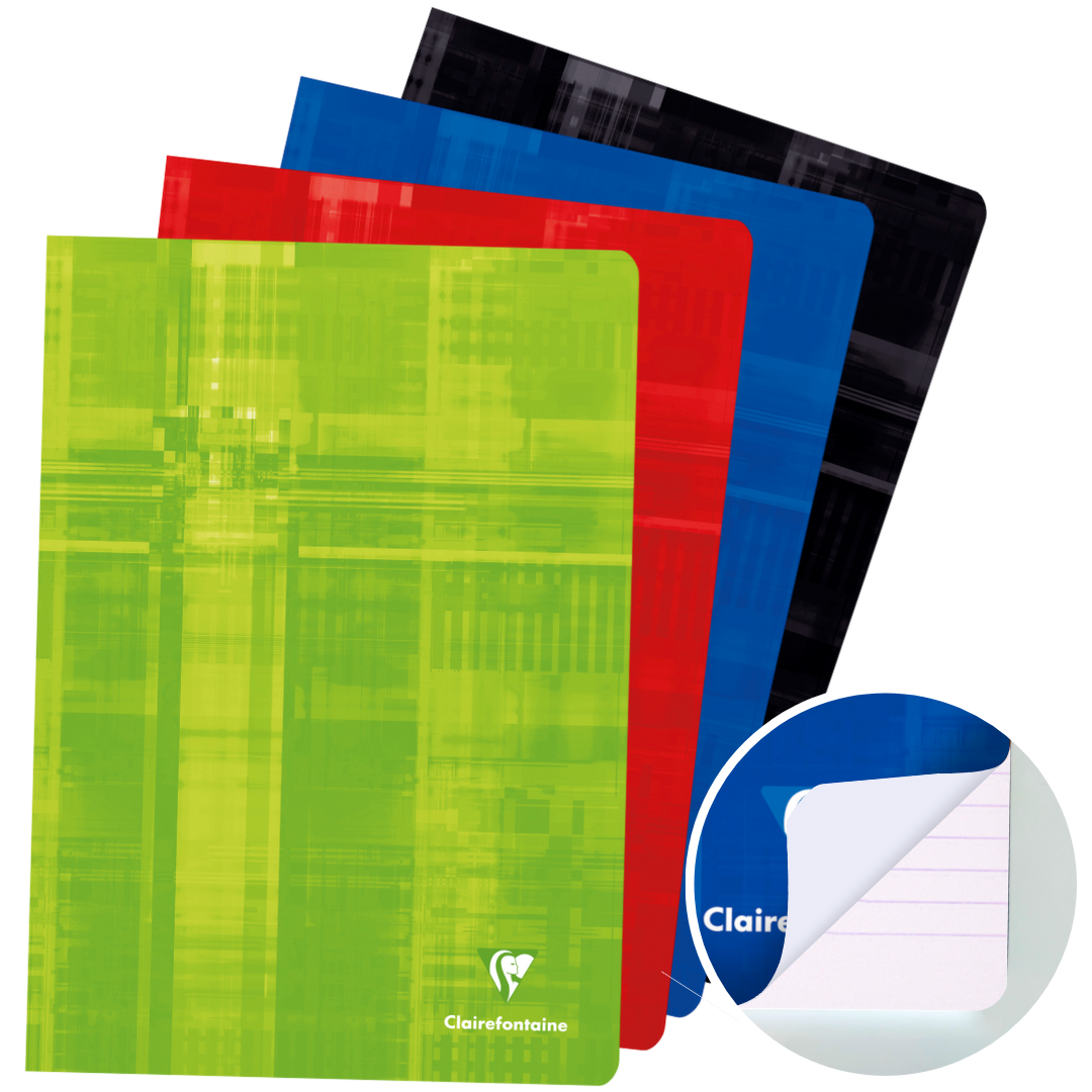 Cahier agrafé ligné+M -assortis- A4. 120 pages (21x29.7cm) CLAIREFONTAINE