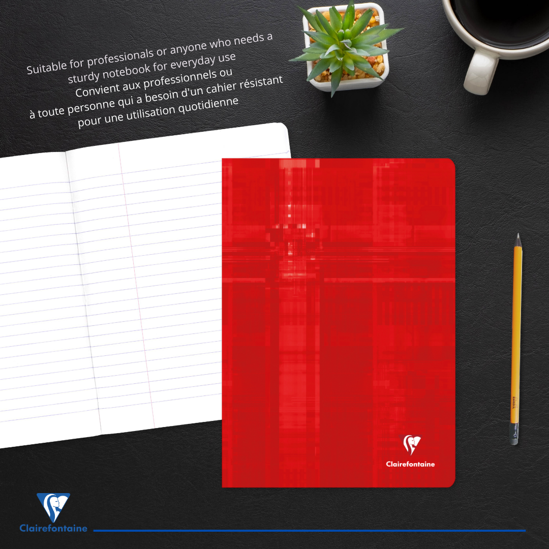 Cahier agrafé ligné+M -assortis- A4. 120 pages (21x29.7cm) CLAIREFONTAINE