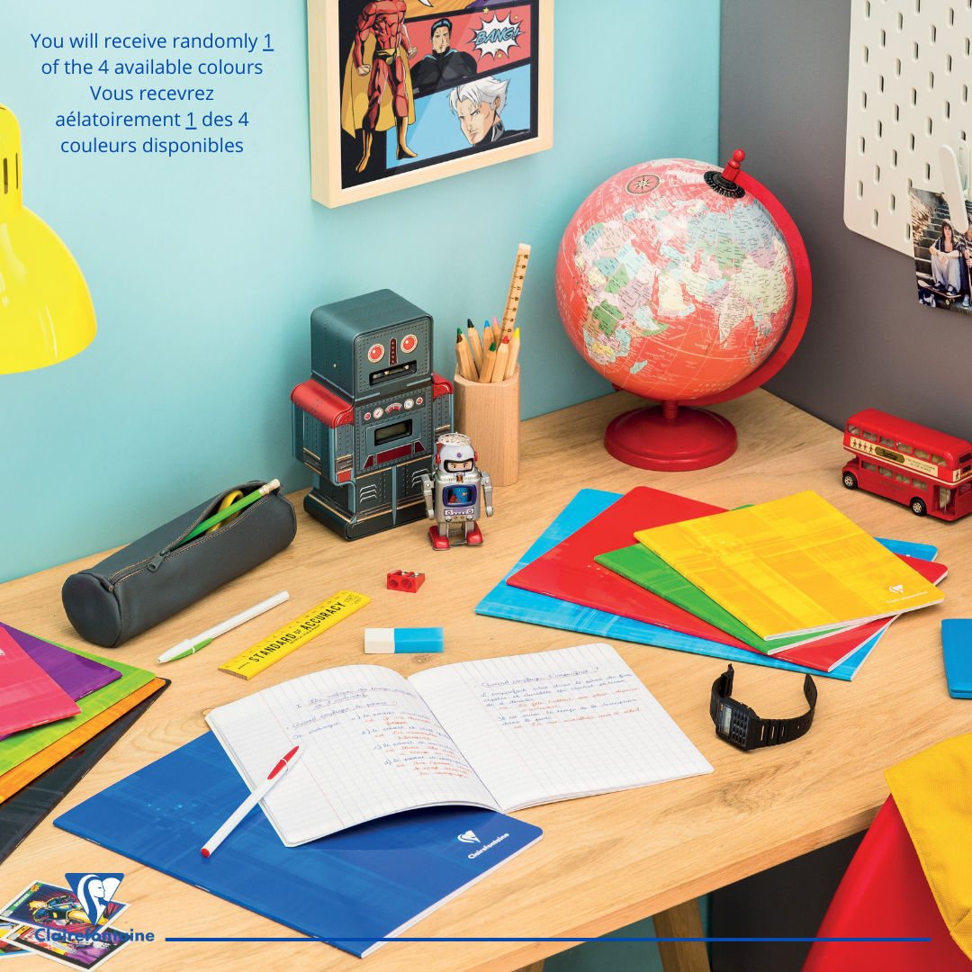 Cahier agrafé ligné+M -assortis- A4. 120 pages (21x29.7cm) CLAIREFONTAINE