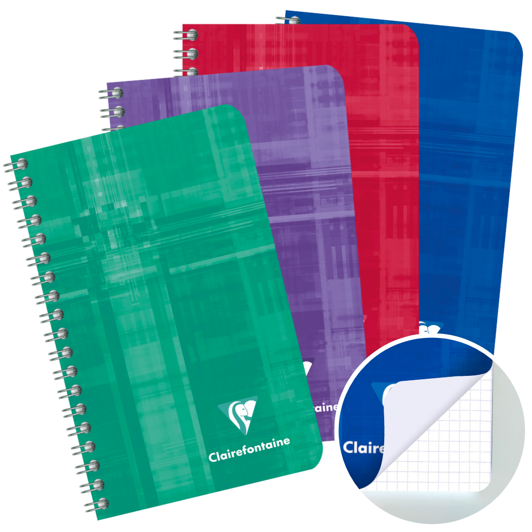 Carnet reliure intégrale 5/5 -assortis- 100 pages (7.5x12cm) CLAIREFONTAINE