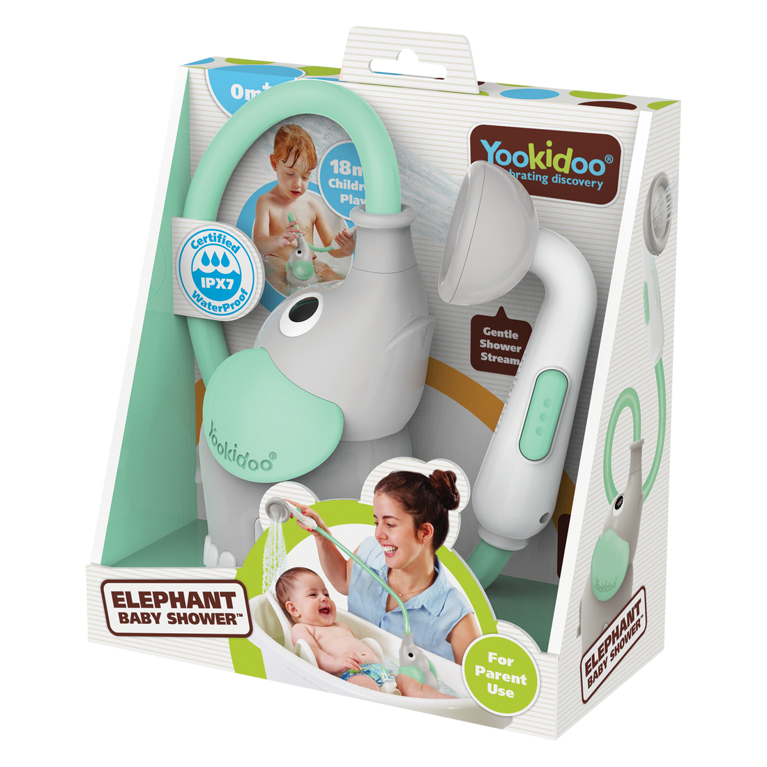DOUCHE ÉLÉPHANT POUR BÉBÉ - TURQUOISE YOOKIDOO