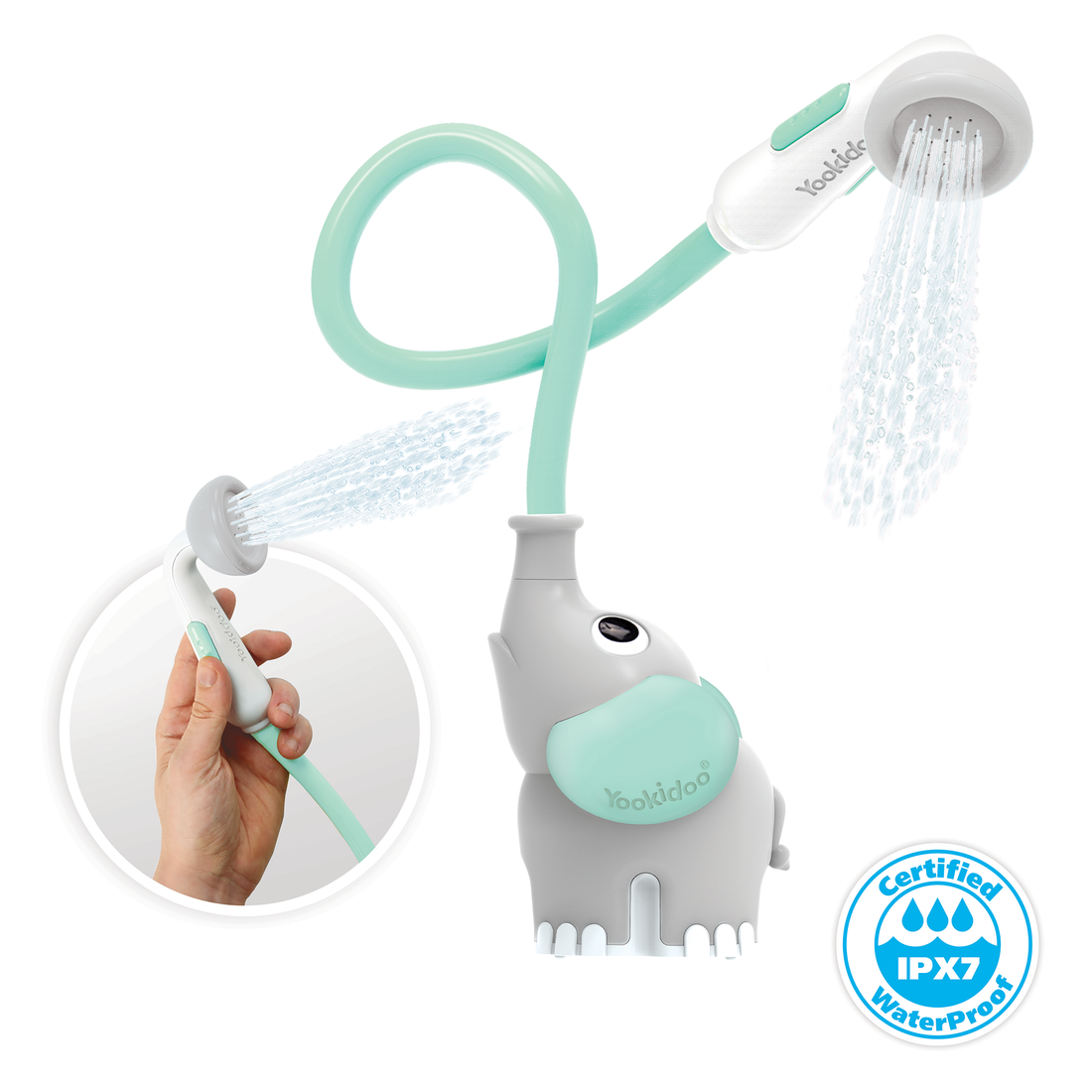 DOUCHE ÉLÉPHANT POUR BÉBÉ - TURQUOISE YOOKIDOO