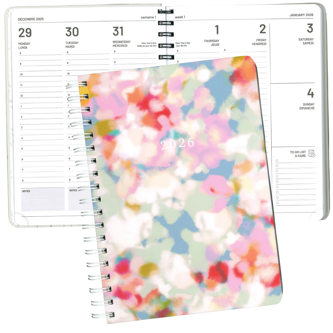 AGENDA ANNUEL 2026- FLEURS ABSTRAIT PBI AGENDA