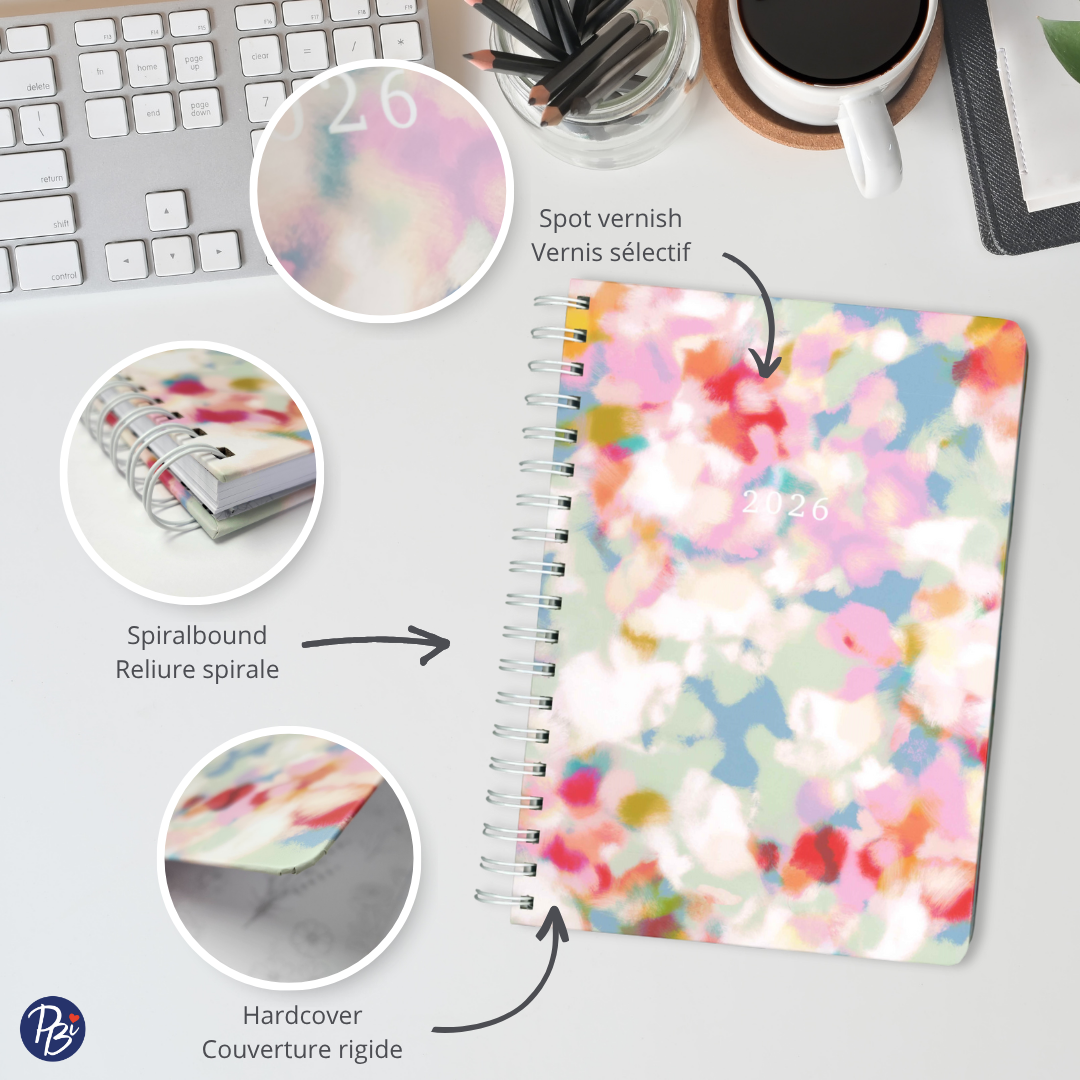 AGENDA ANNUEL 2026- FLEURS ABSTRAIT PBI AGENDA