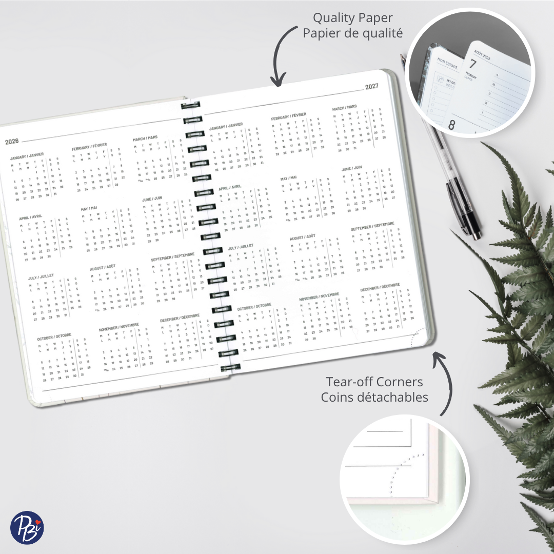 AGENDA ANNUEL 2026- FLEURS ABSTRAIT PBI AGENDA