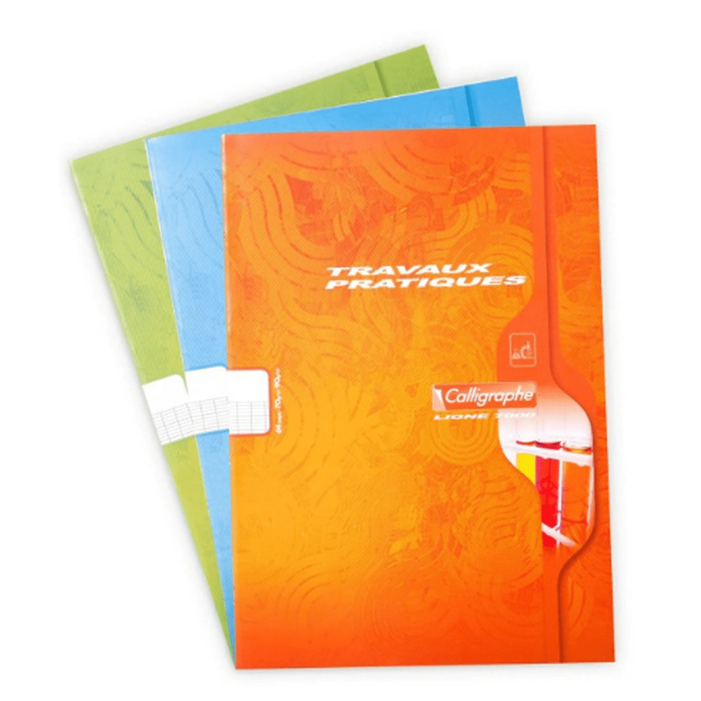 7000: Cahier travaux pratiques agrafé seyès -assortis- A4. 64 pages (21x29.7cm) CLAIREFONTAINE