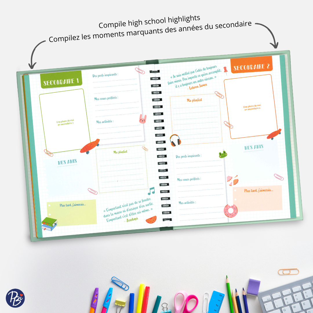 ALBUM- SOUVENIRS DE L'ÉCOLE V1 PBI LIVRES NOTES