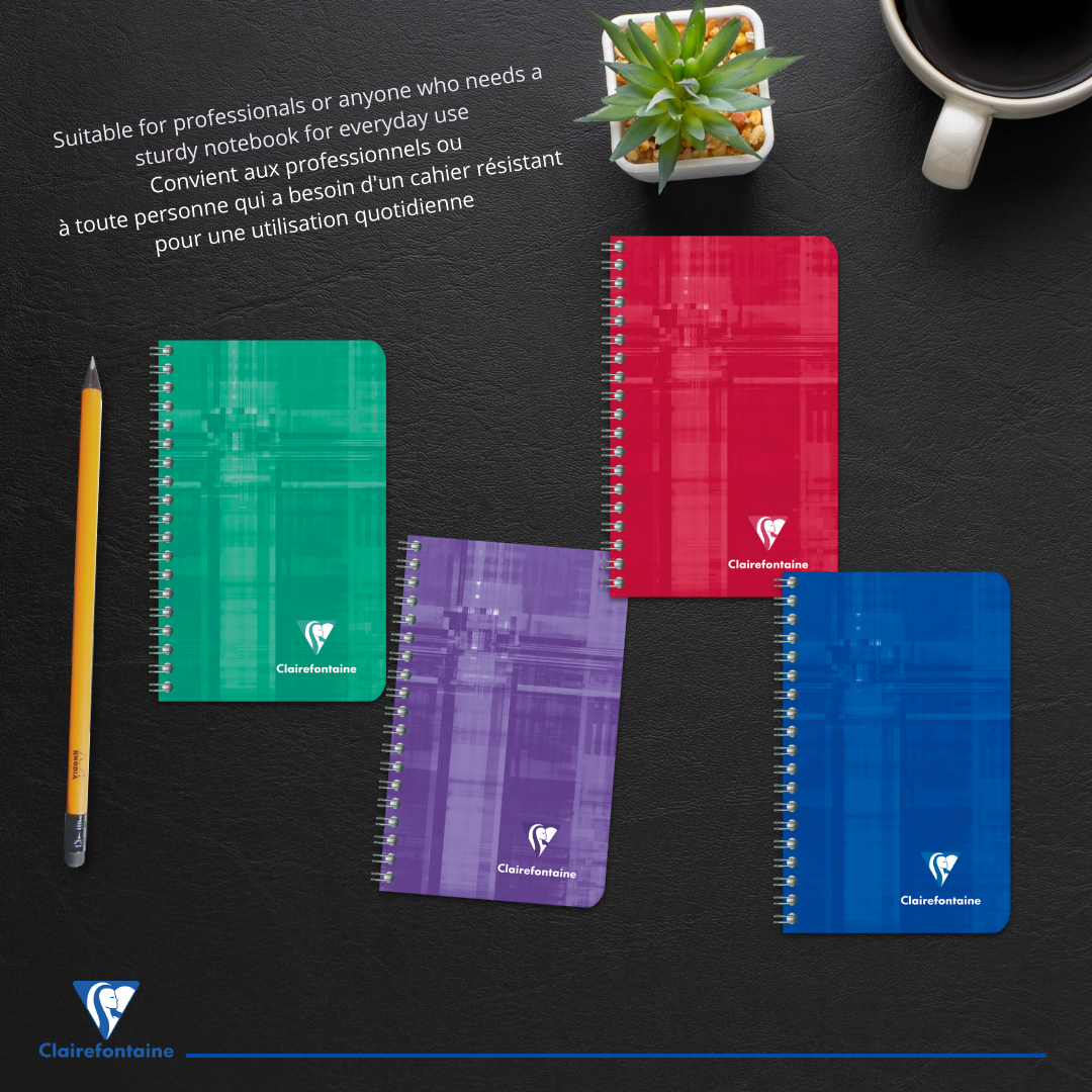 Carnet reliure intégrale 5/5 -assortis- 100 pages (7.5x12cm) CLAIREFONTAINE