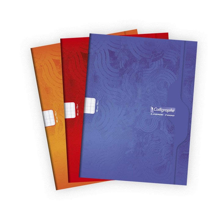 7000: Cahier agrafé seyès -assortis- 48 pages (24x32cm) CLAIREFONTAINE