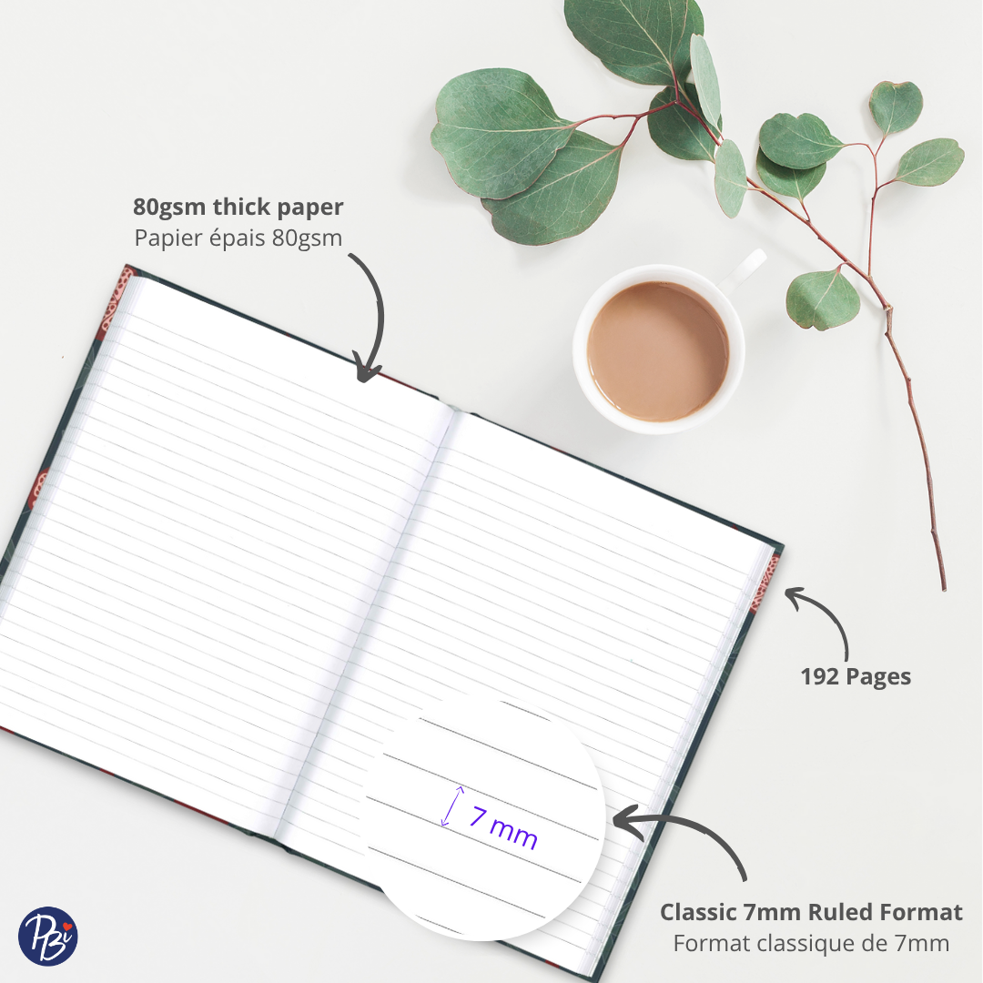 CAHIER DE NOTES - MOTIF BLEU PBI LIVRES NOTES