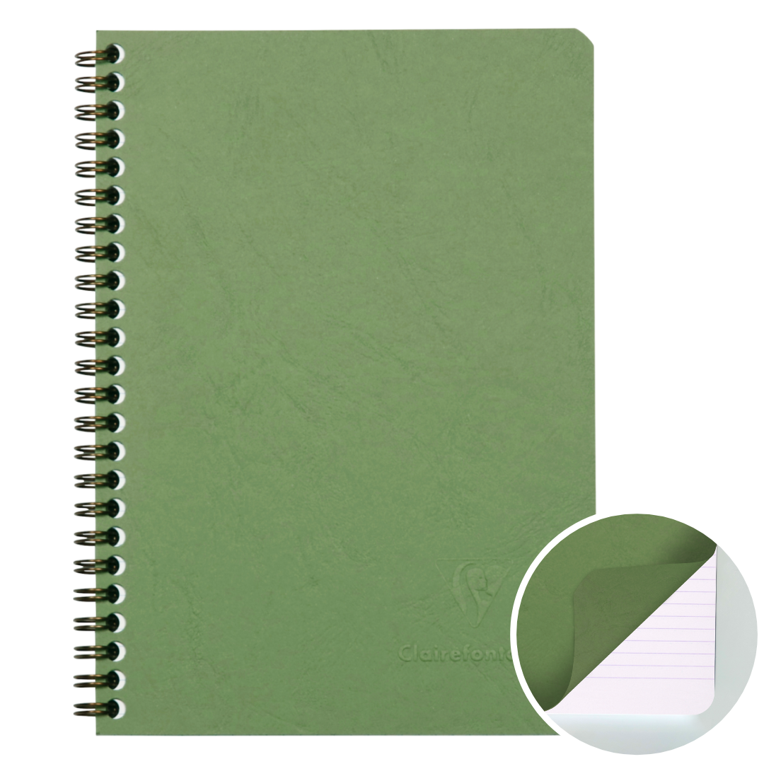 Age-bag cahier reliure intégrale ligné -vert- A5. 100 pages (14.8x21cm) CLAIREFONTAINE