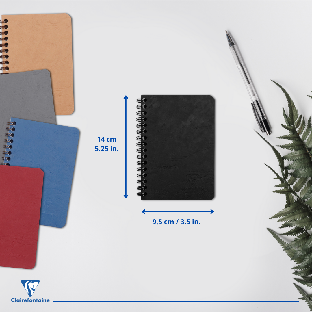 Age-bag cahier reliure intégrale ligné -noir- 100 pages (9x14cm) CLAIREFONTAINE