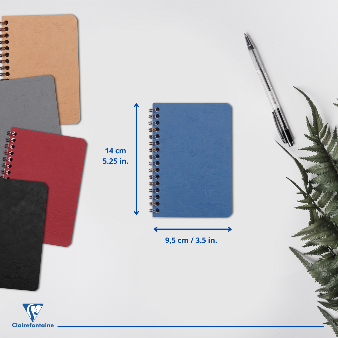 Age-bag cahier reliure intégrale ligné -bleu- 100 pages (9x14cm) CLAIREFONTAINE