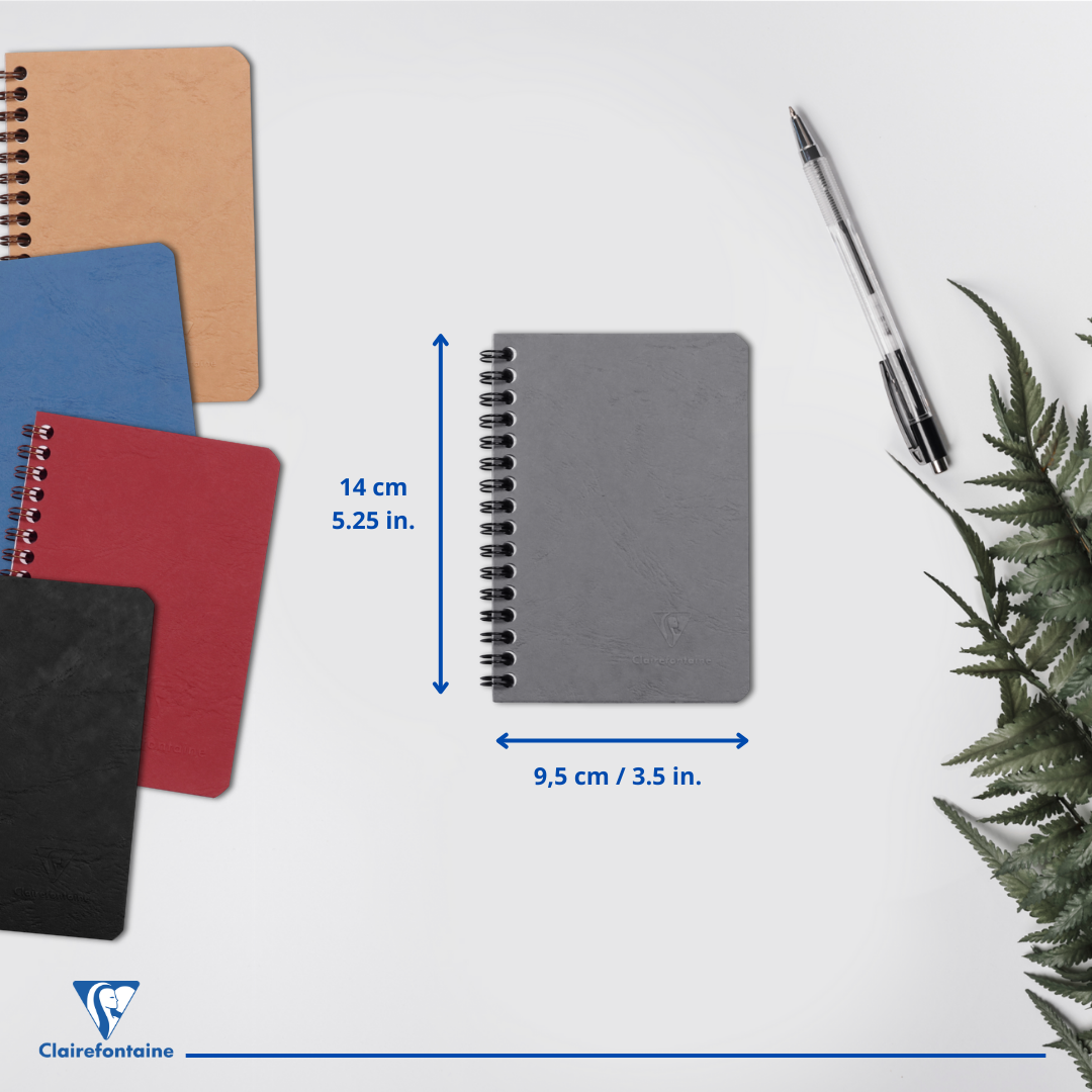 Age-bag cahier reliure intégrale ligné -gris- 100 pages (9x14cm) CLAIREFONTAINE