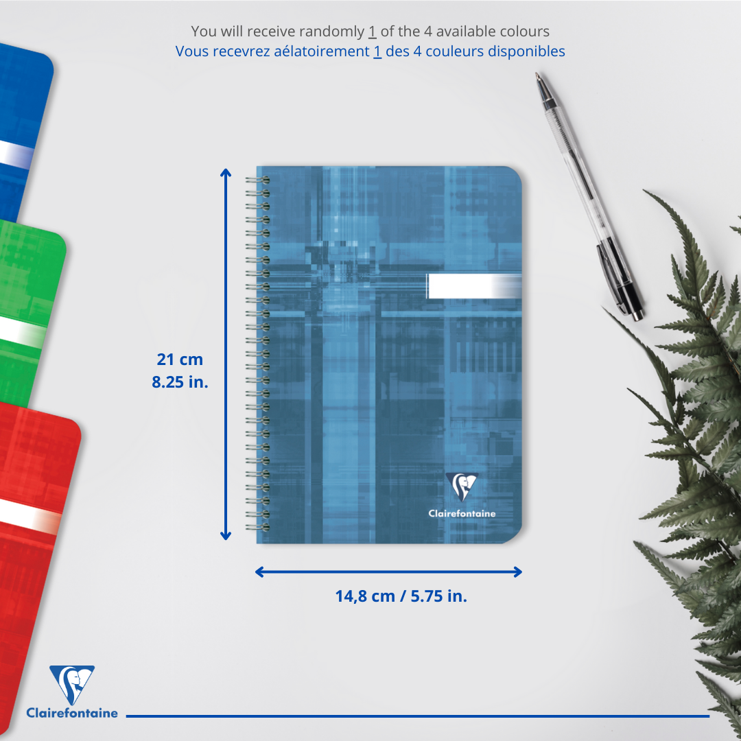 Cahier reliure intégrale ligné -assortis- A5. 180 pages (14.8x21cm) CLAIREFONTAINE