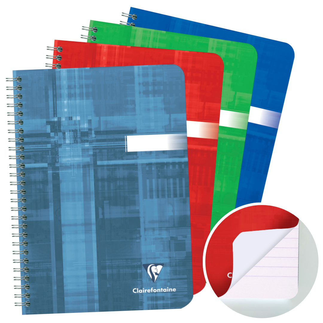 Cahier reliure intégrale ligné -assortis- A5. 180 pages (14.8x21cm) CLAIREFONTAINE