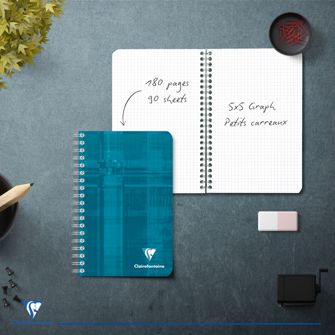 Carnet reliure intégrale 5/5 -assortis- 180 pages (11x17cm) CLAIREFONTAINE