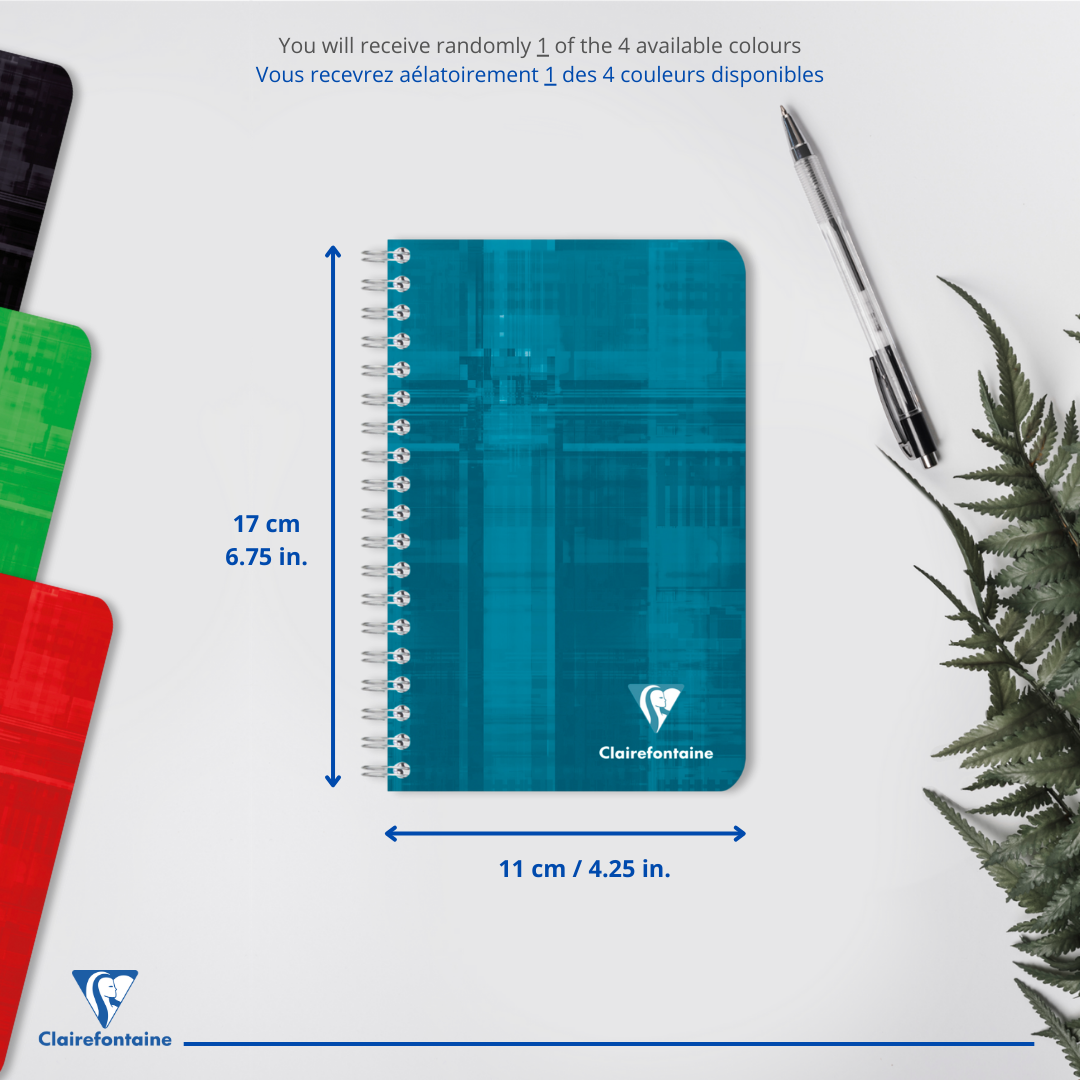 Carnet reliure intégrale 5/5 -assortis- 180 pages (11x17cm) CLAIREFONTAINE