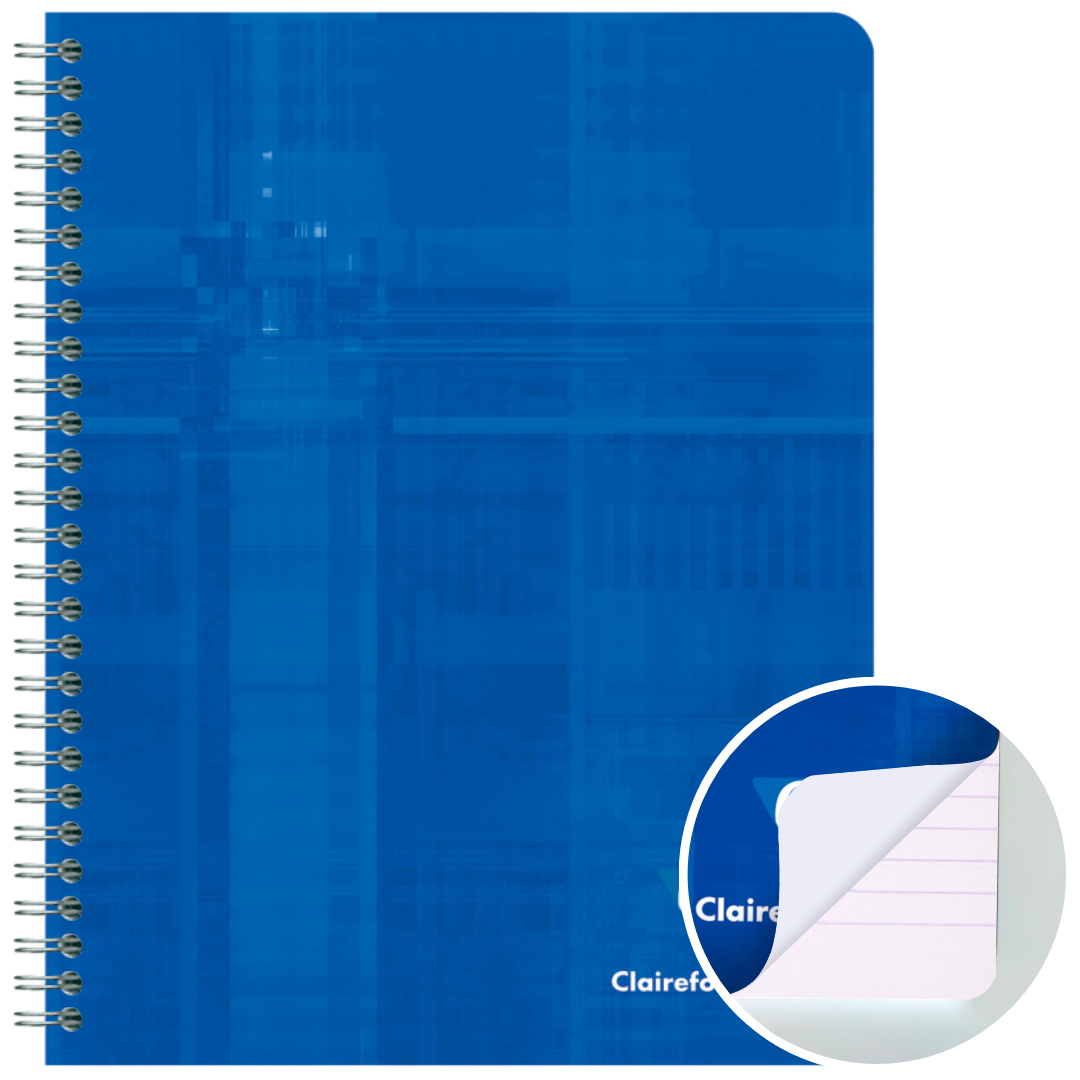 Cahier reliure intégrale ligné+M -assortis- A5+. 120 pages (16.5x21cm) CLAIREFONTAINE