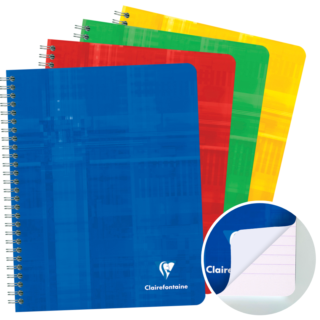 Cahier reliure intégrale ligné+M -assortis- A5+. 120 pages (16.5x21cm) CLAIREFONTAINE