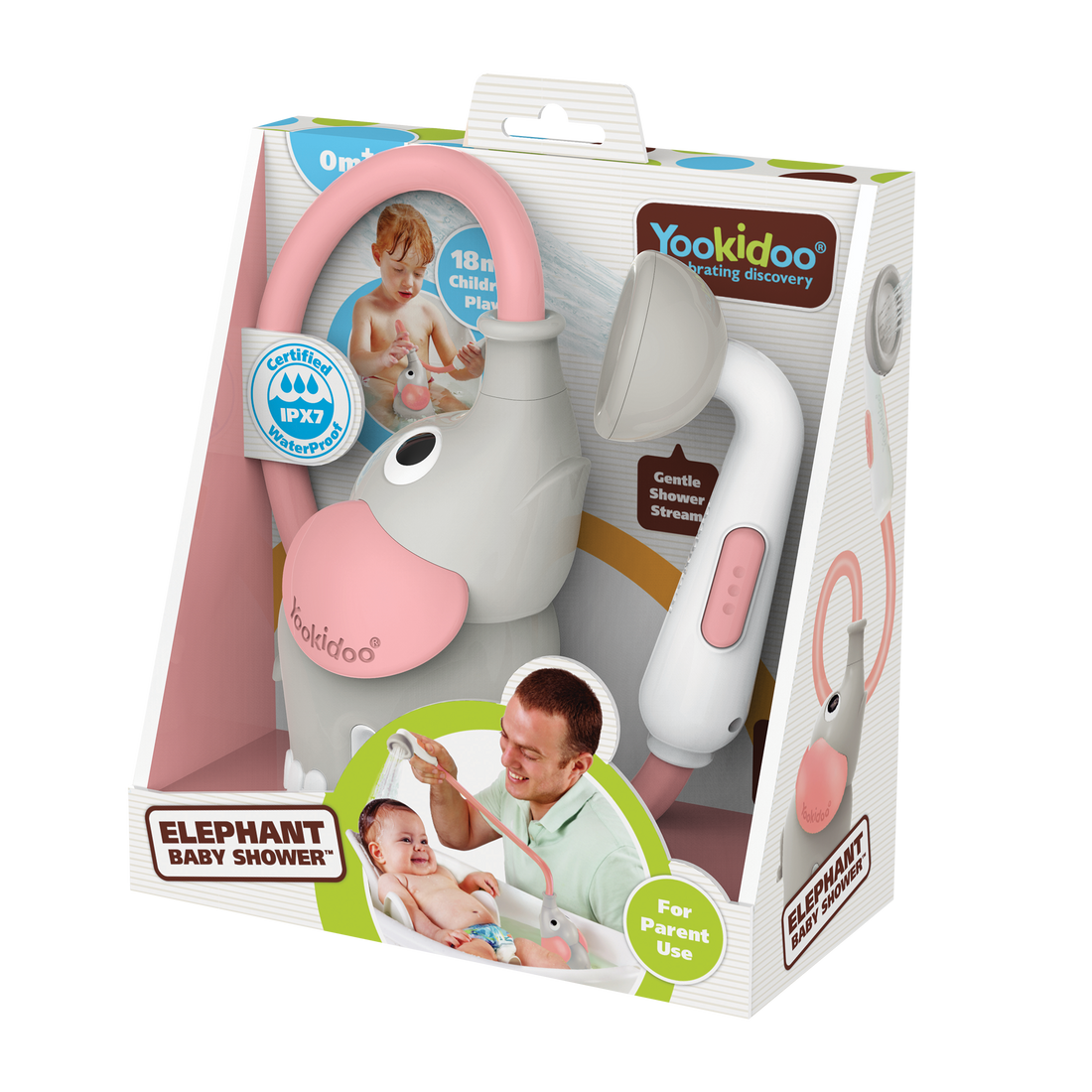 DOUCHE ÉLÉPHANT POUR BÉBÉ - ROSE YOOKIDOO