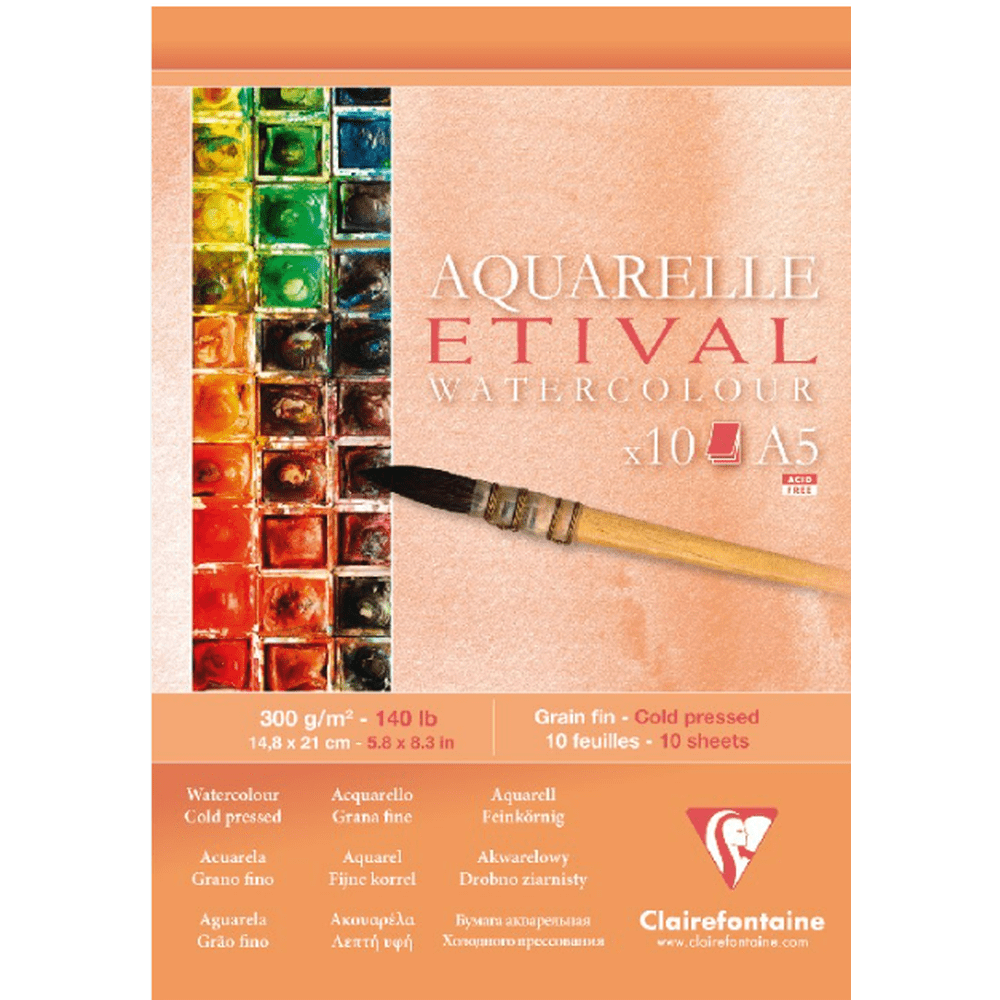 Aquarelle Bloc à dessin Etival 300G 10F  5¾X8¼ CLAIREFONTAINE