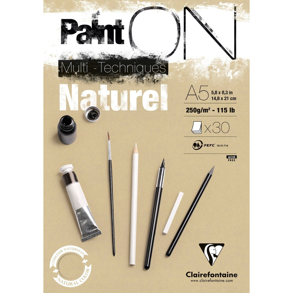 Paint'on - Peinture sur Multi Technic A5 250g  30S  14.8x21cm CLAIREFONTAINE