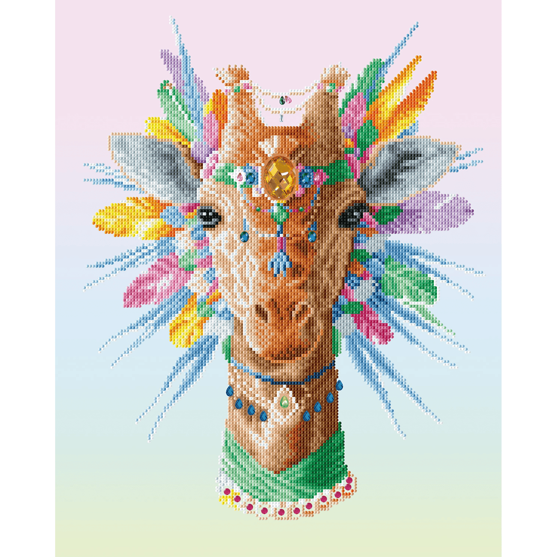 GIRAFE BOHÈME (19.7" x 19.7" - 50cm x 50cm) DIAMOND DOTZ