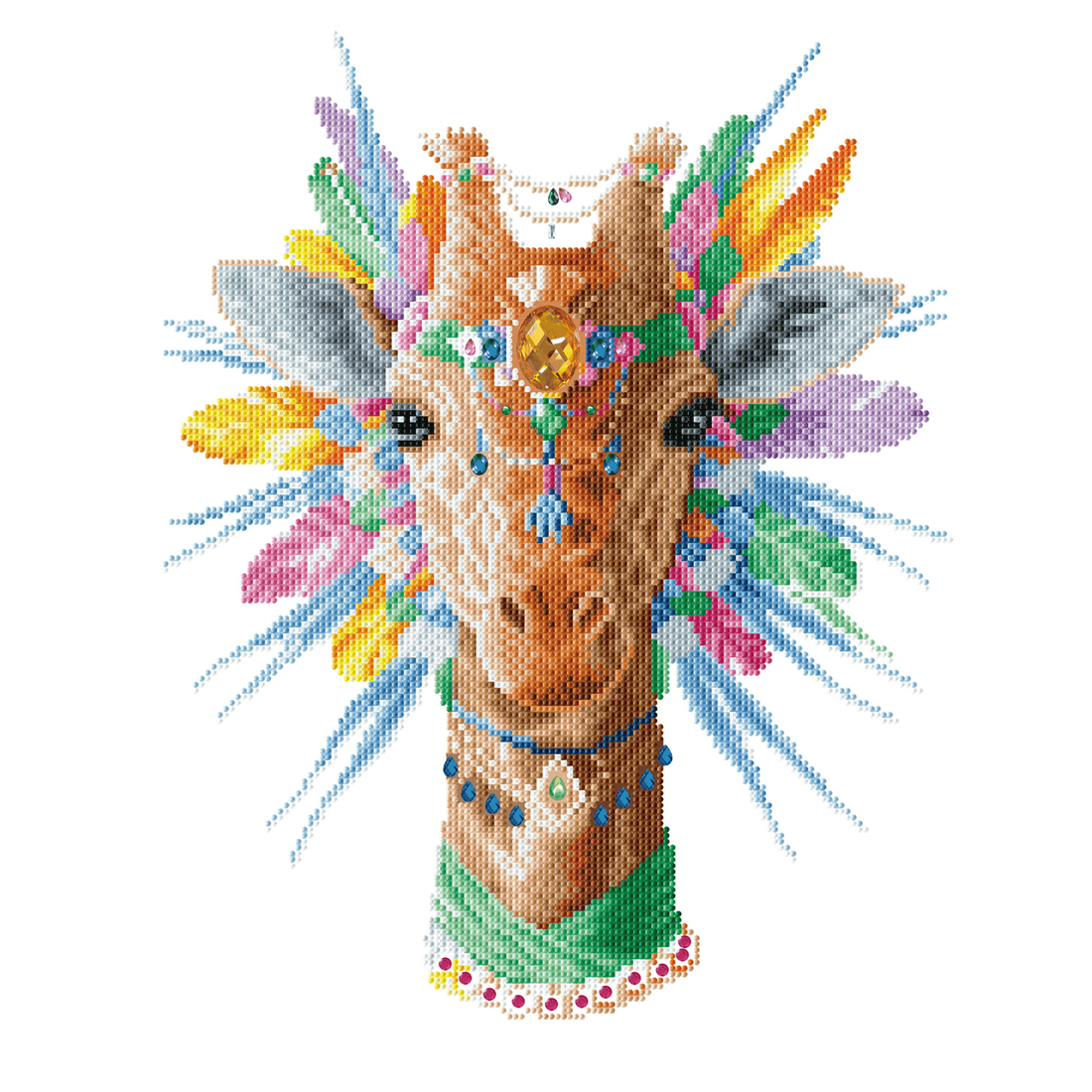 GIRAFE BOHÈME (19.7" x 19.7" - 50cm x 50cm) DIAMOND DOTZ