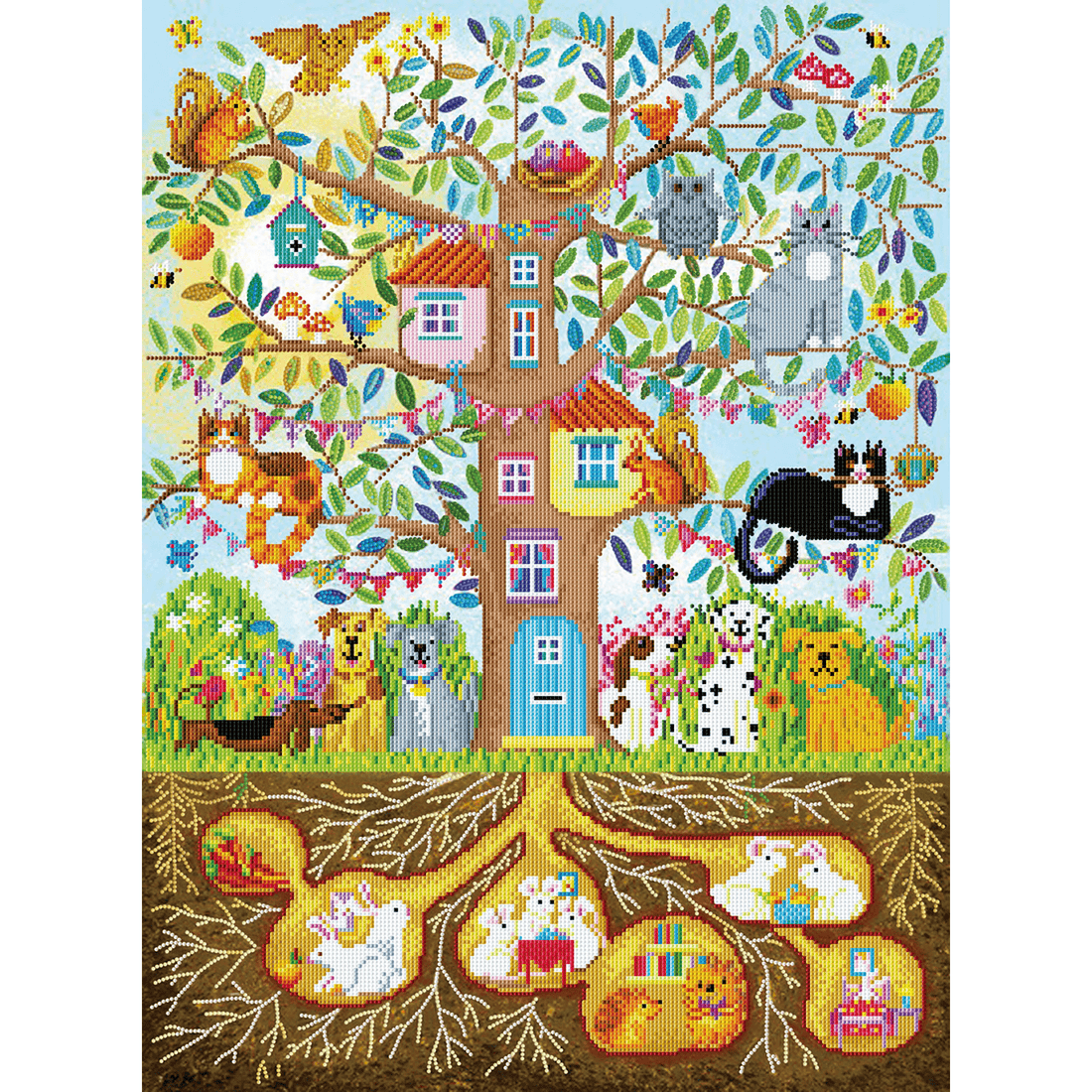MAISON ARBRE GÉNÉALOGIQUE (30" x 22.2" - 77cm x 57cm) DIAMOND DOTZ