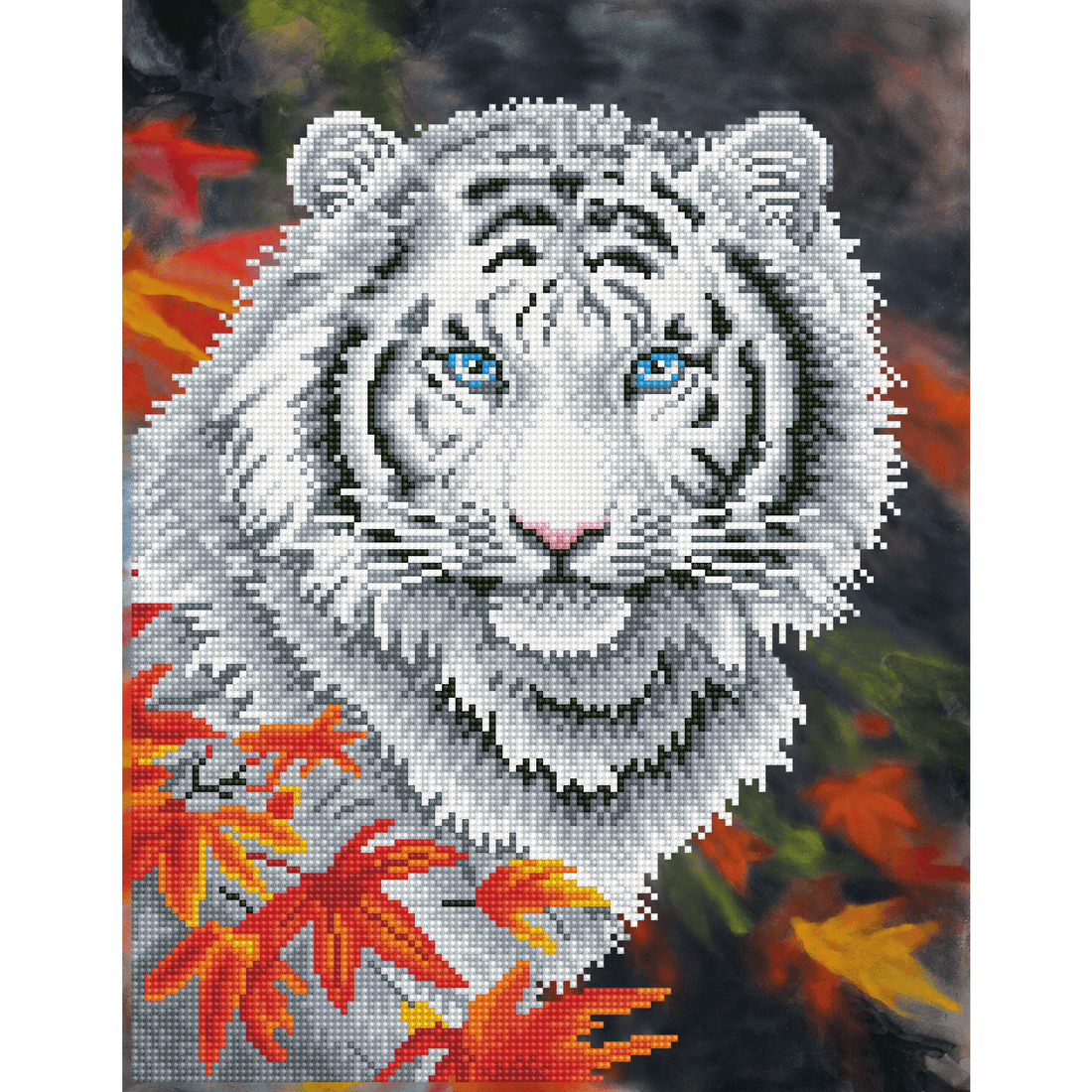 Tigre Blanc En Automne 44X55 DIAMOND DOTZ