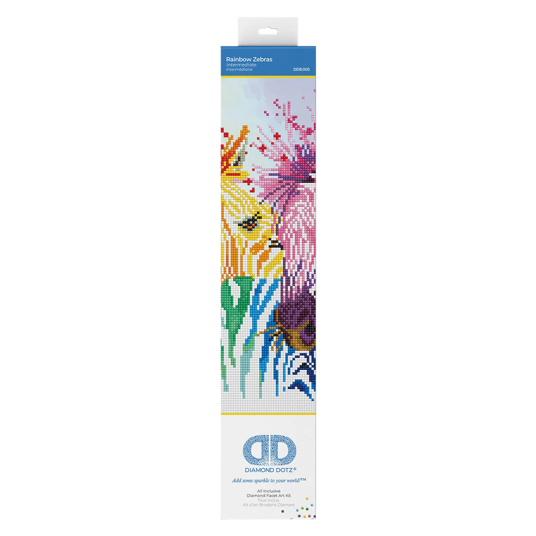 Rainbow Zebras 48x48 DIAMOND DOTZ