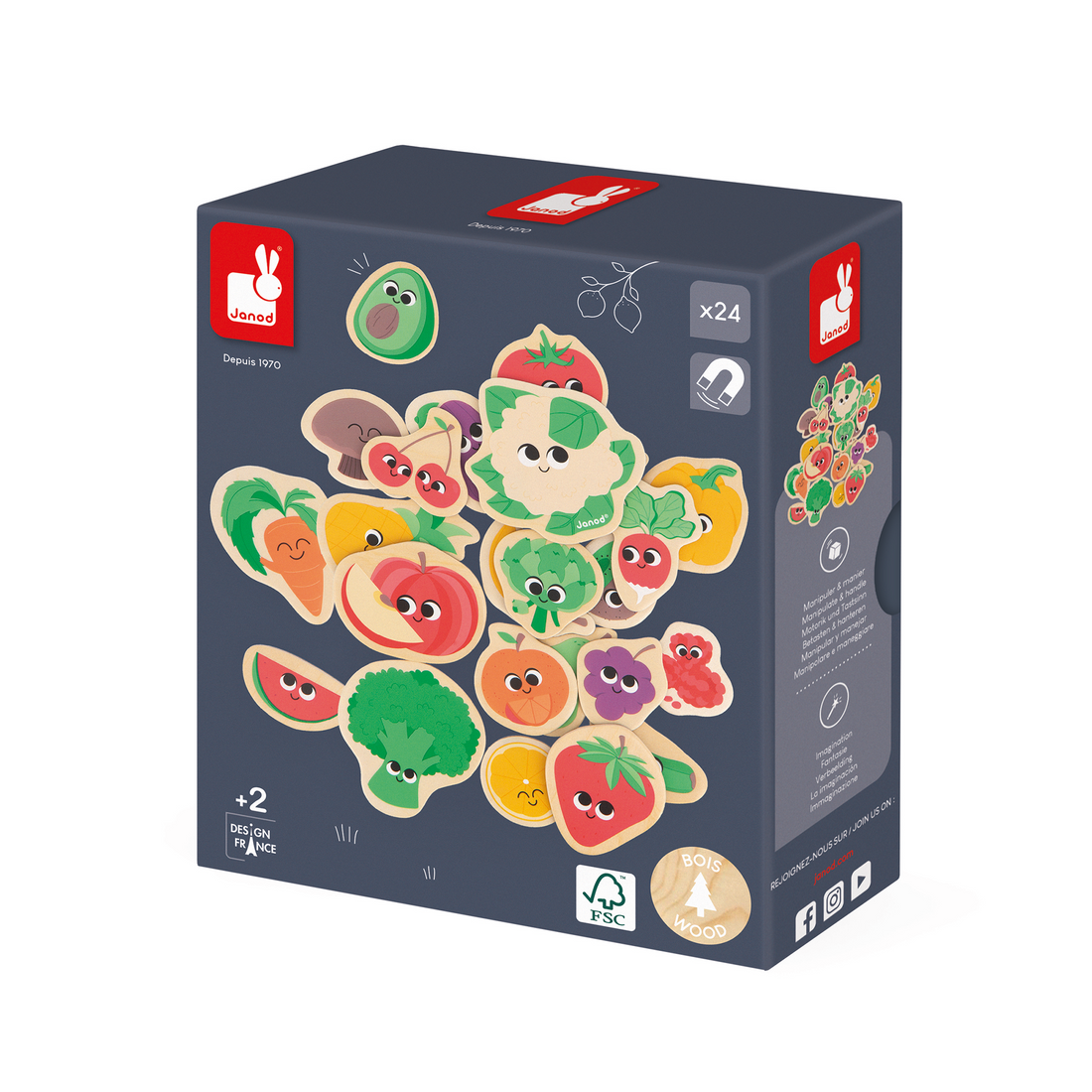 AIMANTS FRUITS & LÉGUMES - 24pcs JANOD