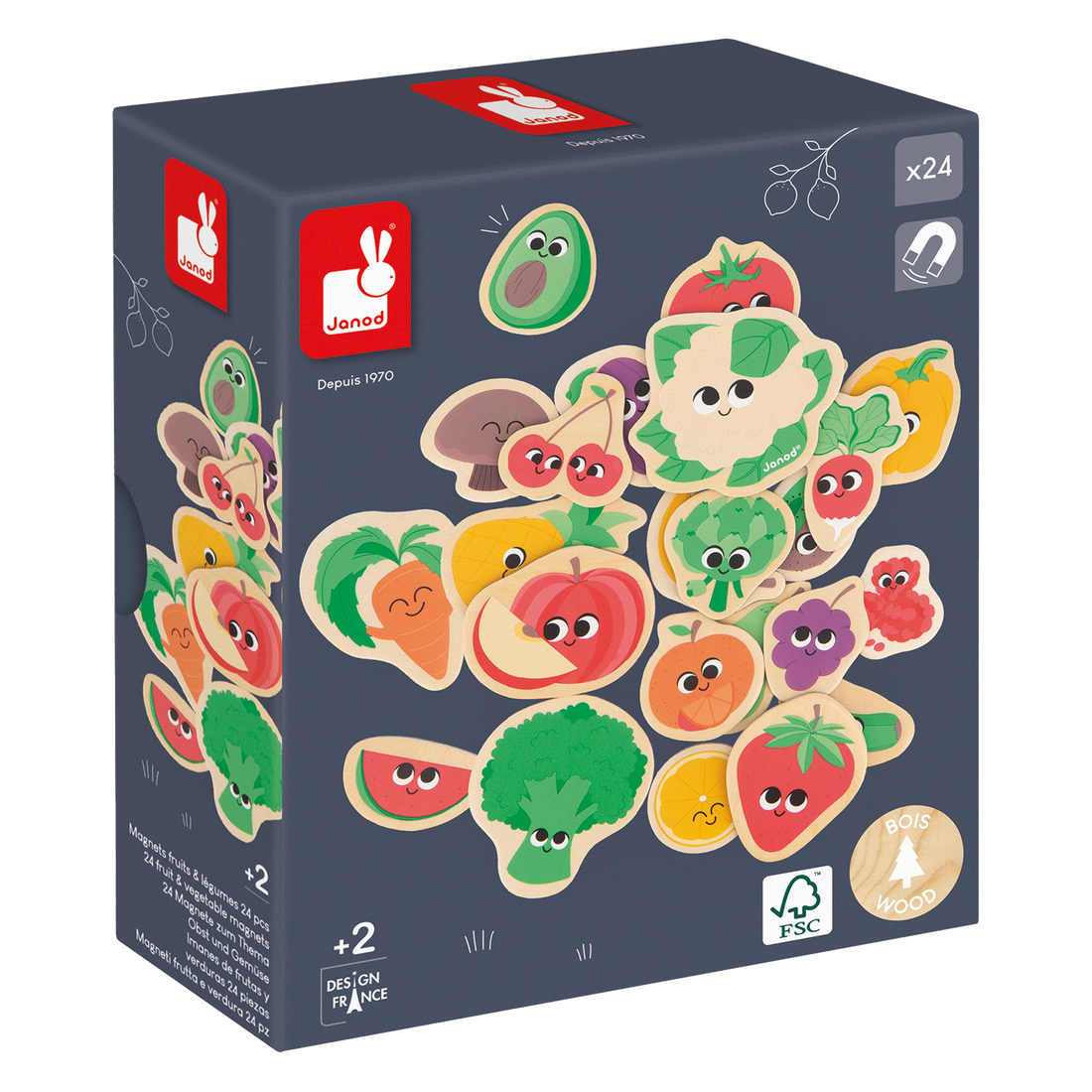 AIMANTS FRUITS & LÉGUMES - 24pcs JANOD