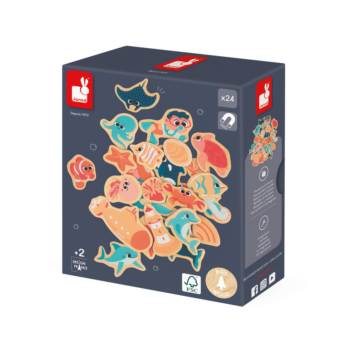 AIMANTS MONDE MARIN - 24pcs JANOD