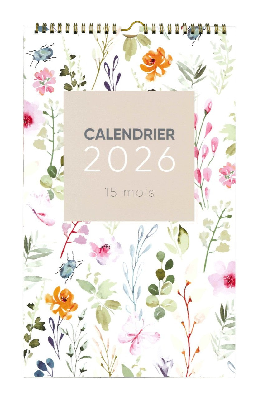 CALENDRIER 15 MOIS-2026- FLEURS CLASSIQUES PBI AUTRES