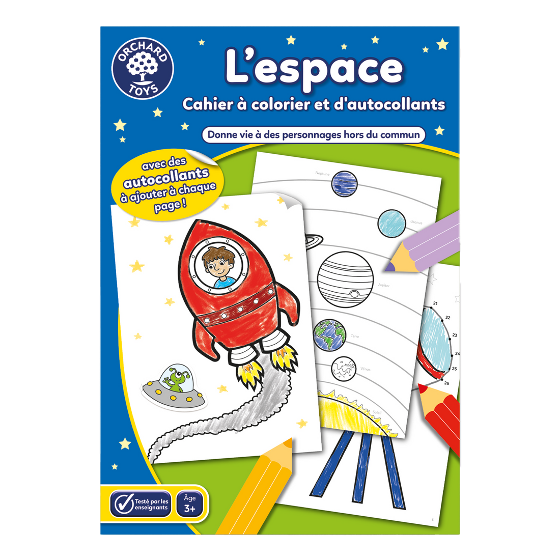 CAHIER À COLORIER D'AUTOCOLLANTS DE L'ESPACE ORCHARD TOYS
