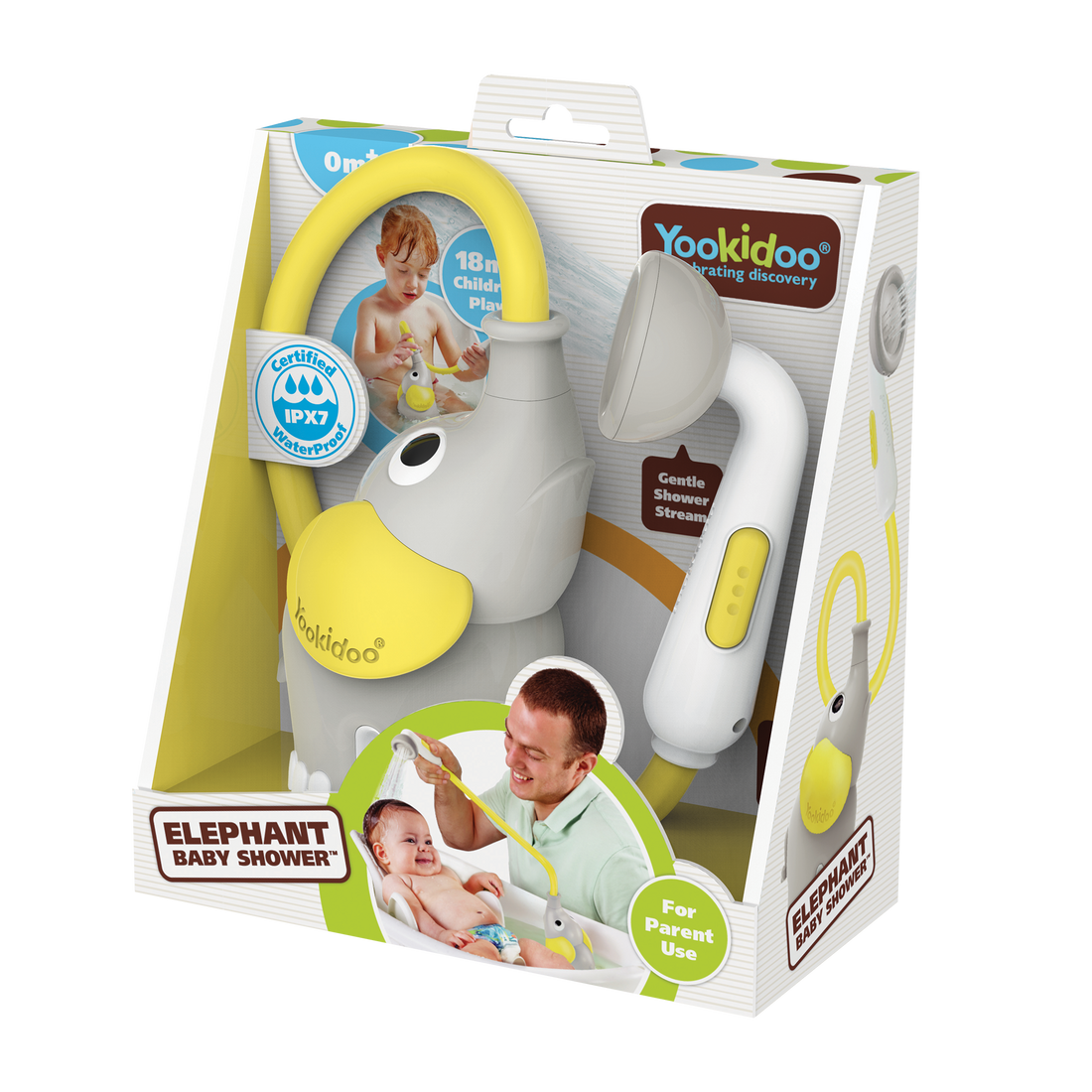 DOUCHE ÉLÉPHANT POUR BÉBÉ - JAUNE YOOKIDOO