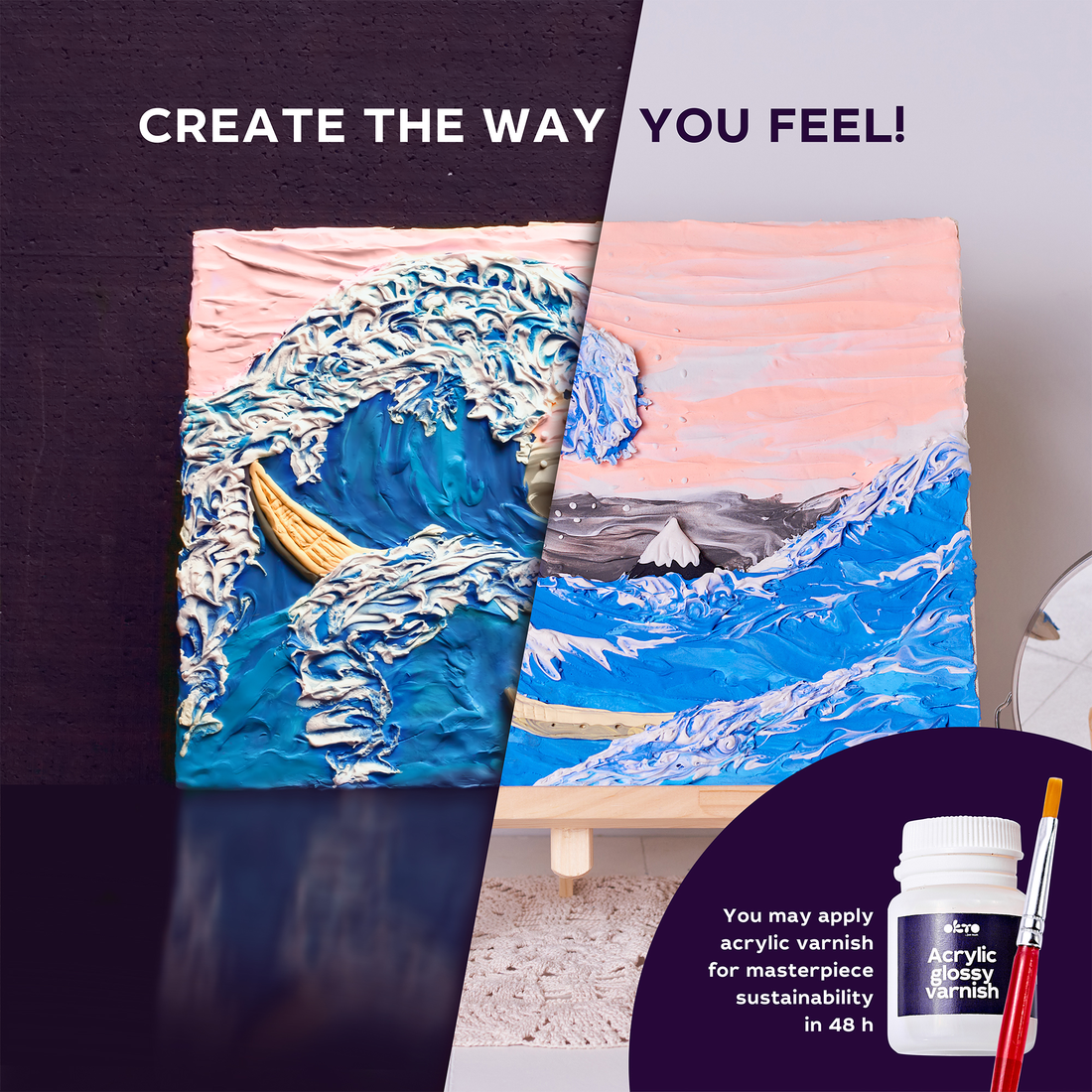 DIY 3D SET DE PEINTURE CRÉATIVE - LA GRANDE VAGUE À KANAGAWA - Pierre Belvédère
