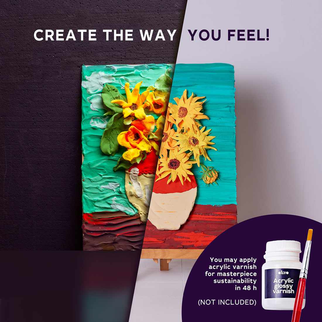 DIY 3D SET DE PEINTURE CRÉATIVE - TOURNESOLS - Pierre Belvédère