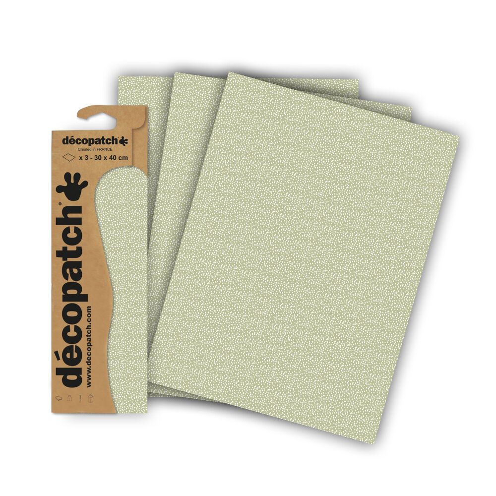 Fond Vert, Taches Blanches 3 feuilles DECOPATCH