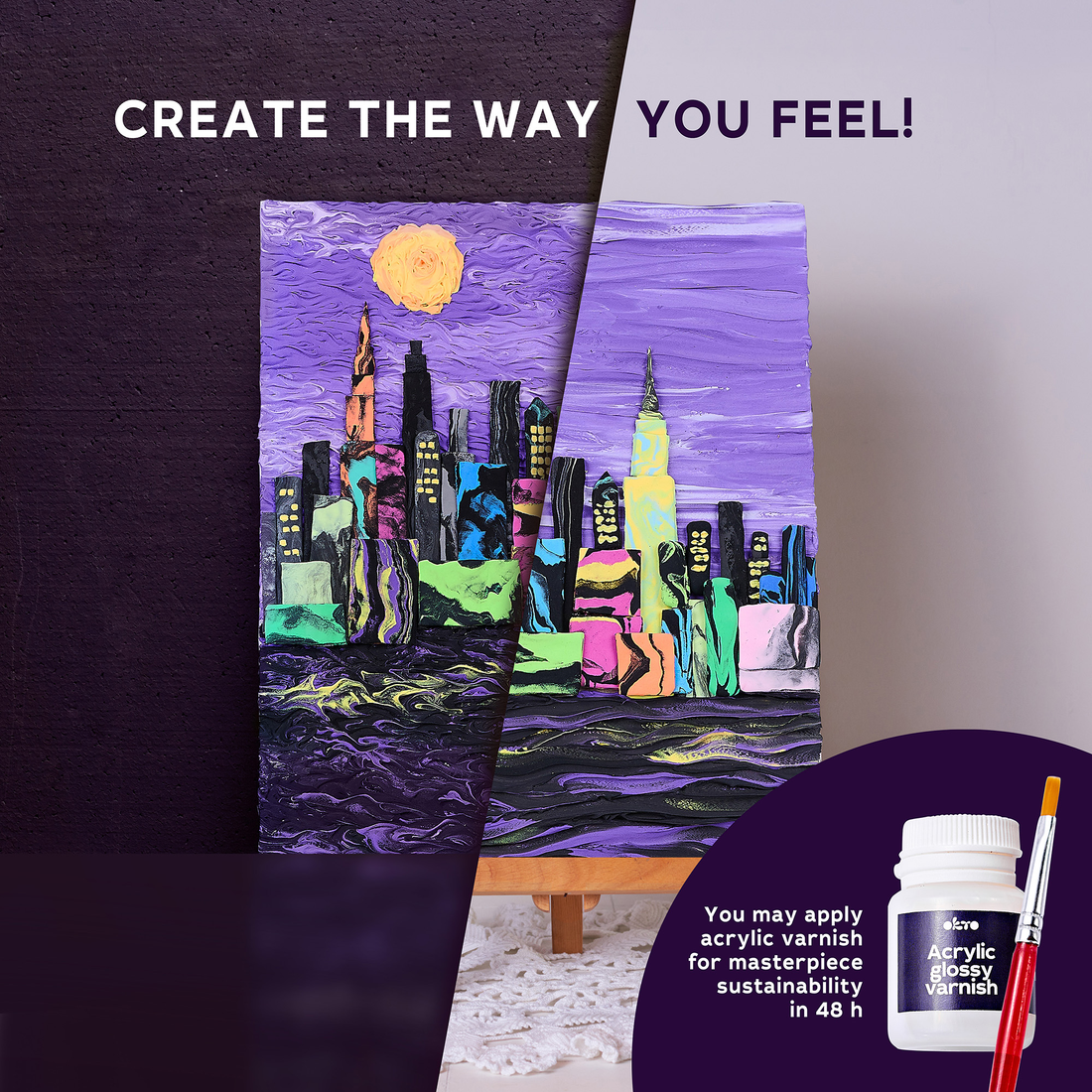 DIY 3D SET DE PEINTURE CRÉATIVE - HORIZON DE NEW YORK - Pierre Belvédère