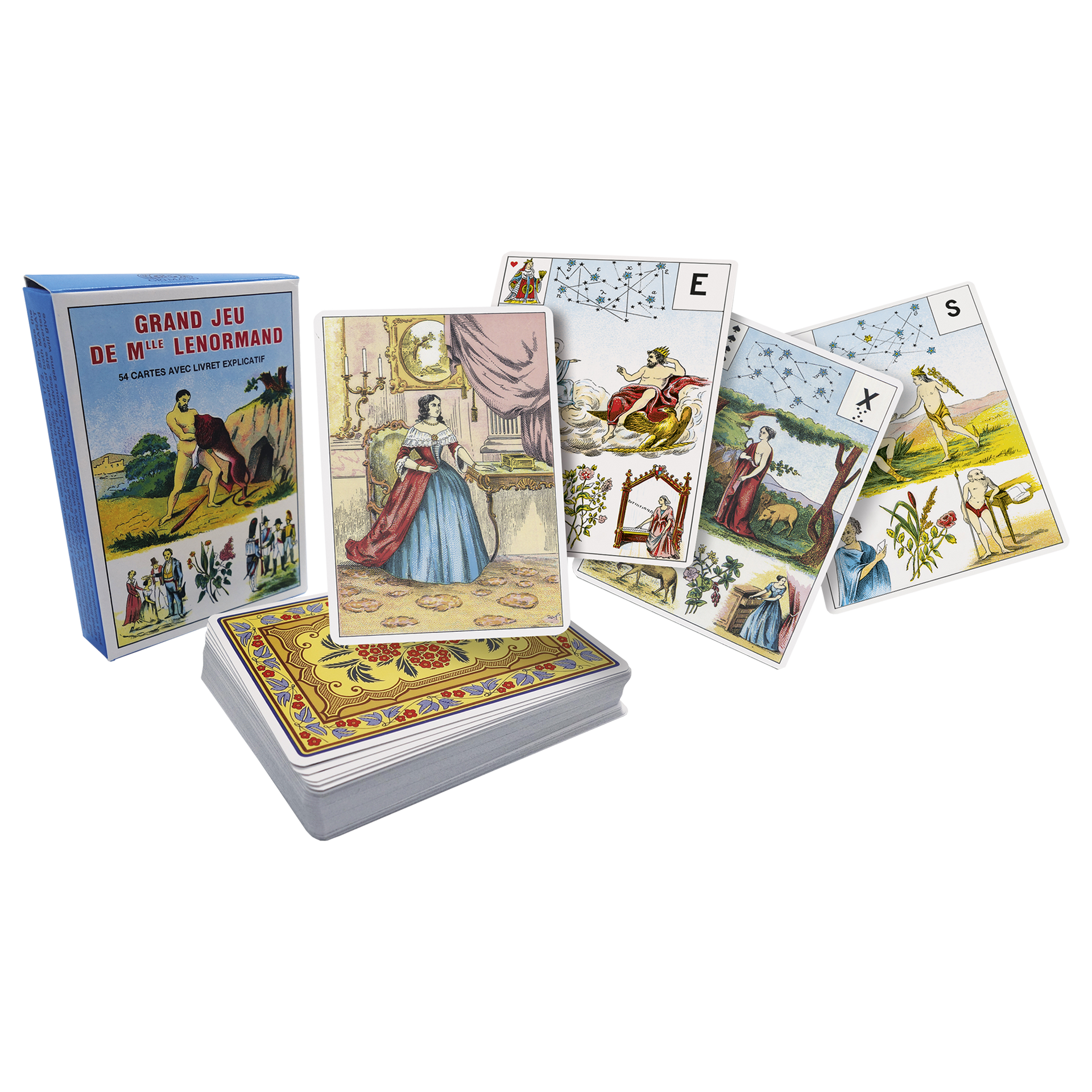 Cartes Astro Mythological Mlle Lenormand - 54 Cartes - Boîte D'origine Grimaud - Occasion