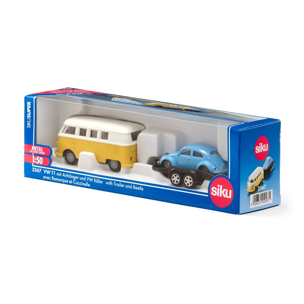 VW T1 AVEC CHARGEUR ET VW COCCINELLE SIKU