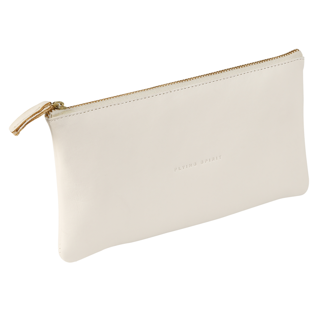 Flying spirit: trousse à crayons plate - cuir lisse -blanc  (22x11cm) CLAIREFONTAINE