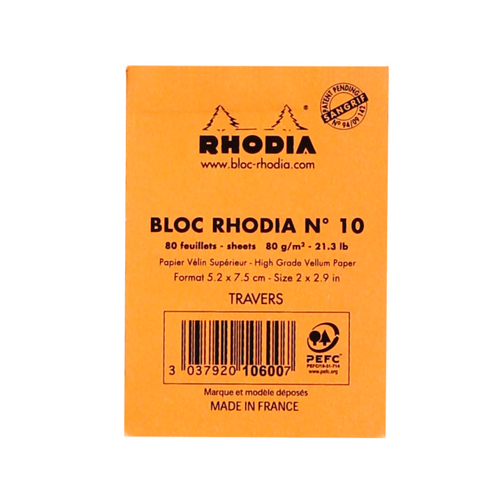 Bloc-notes ligné 2X3 Orange RHODIA