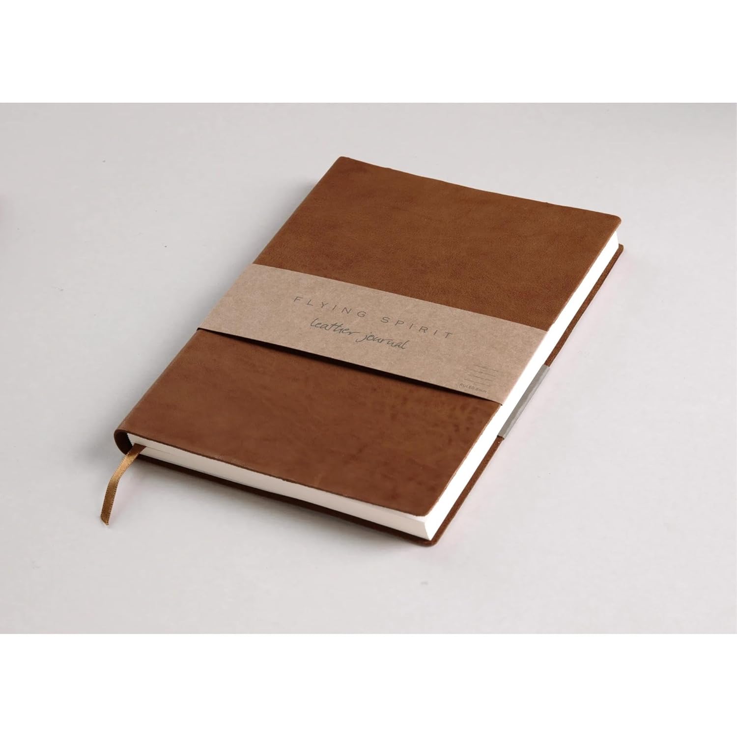 Notebook Flying Spirit Ruled Glossy Leather Cognac 180 pages A5 (5.8 x 8.3 in)