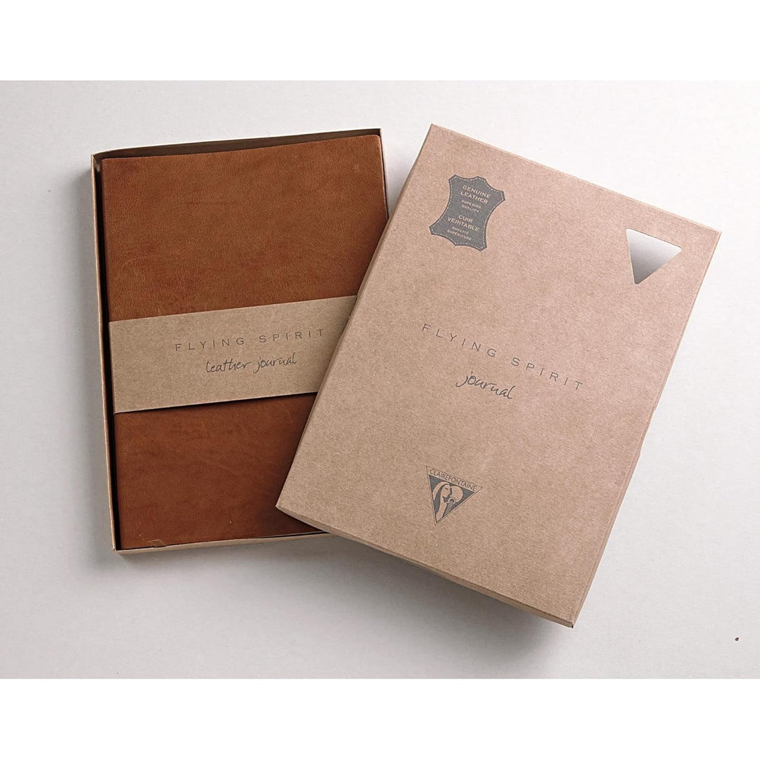 Notebook Flying Spirit Ruled Glossy Leather Cognac 180 pages A5 (5.8 x 8.3 in)