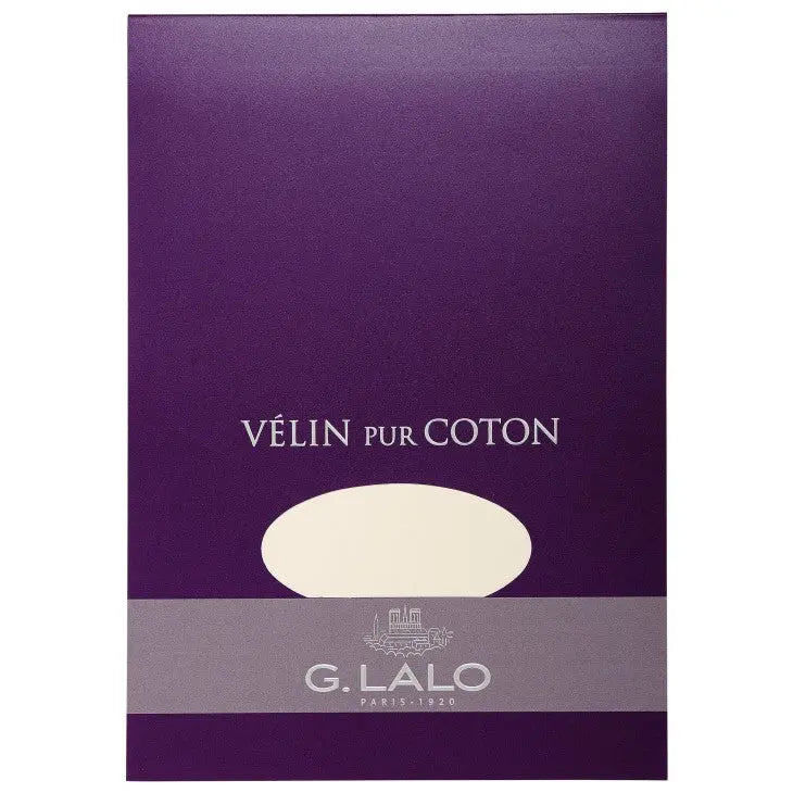 Bloc-notes Vélin de France blanc -A5. 50 feuilles  (14.8x21cm) G.LALO