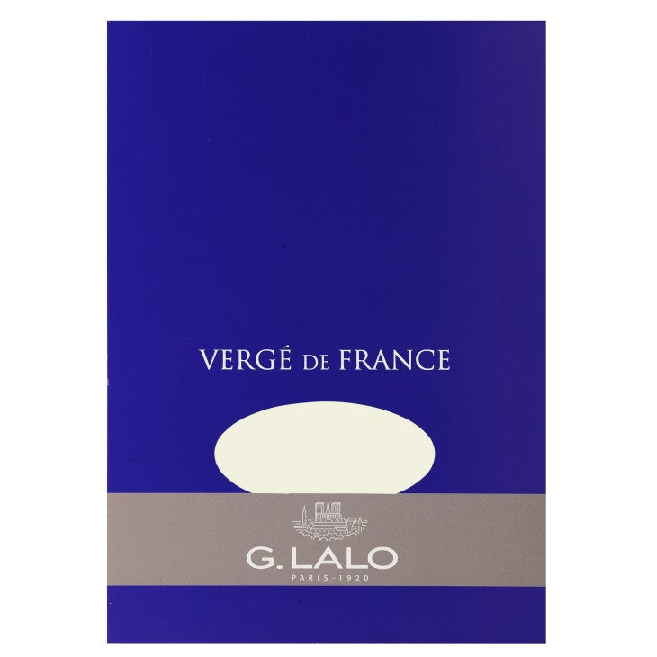Bloc-notes Vergé de France blanc -A5. 50 feuilles  (14.8x21cm) G.LALO